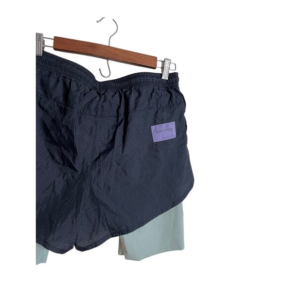 Hermanos Koumori 2-in-1 Running Shorts Black Green Lightweight Athletic Mens L - Picture 8 of 14